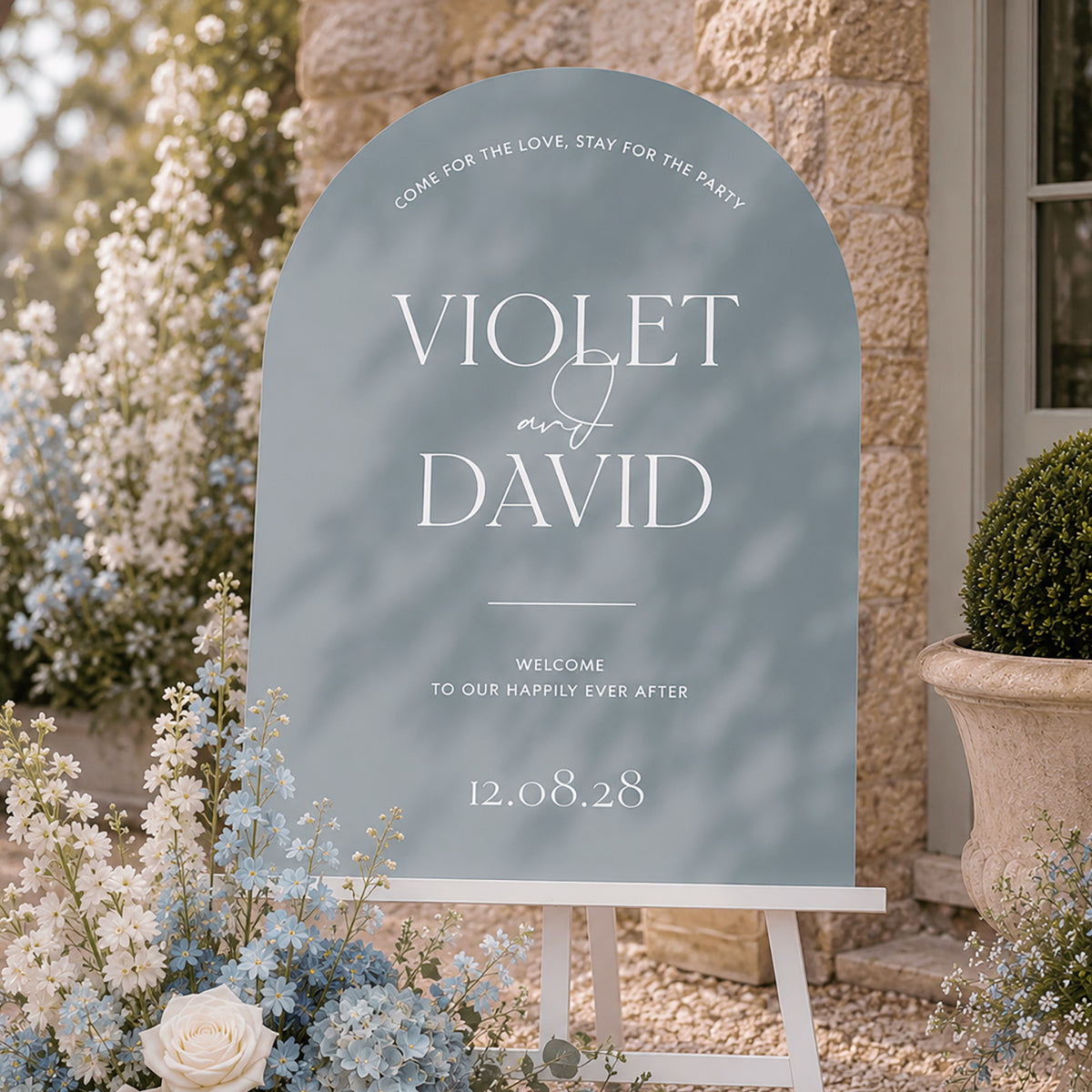 Violet Welcome Sign