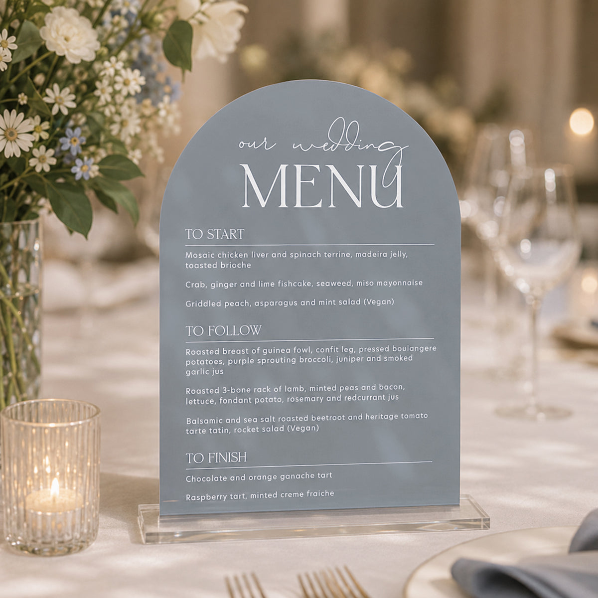 Violet Menu Sign