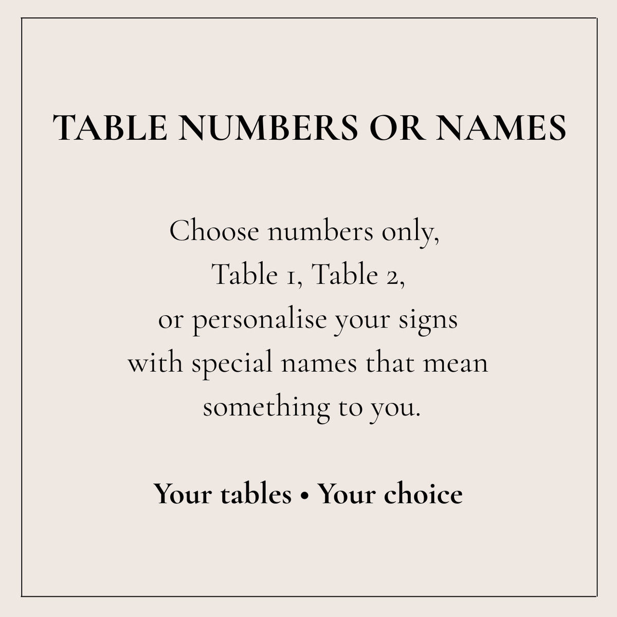 Eden Acrylic Table Name / Number