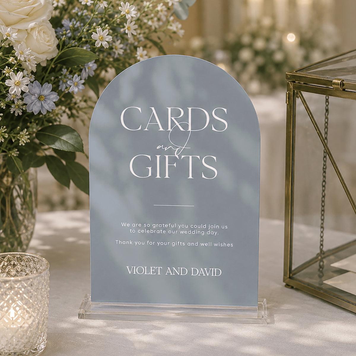 Violet Cards and Gifts Sign