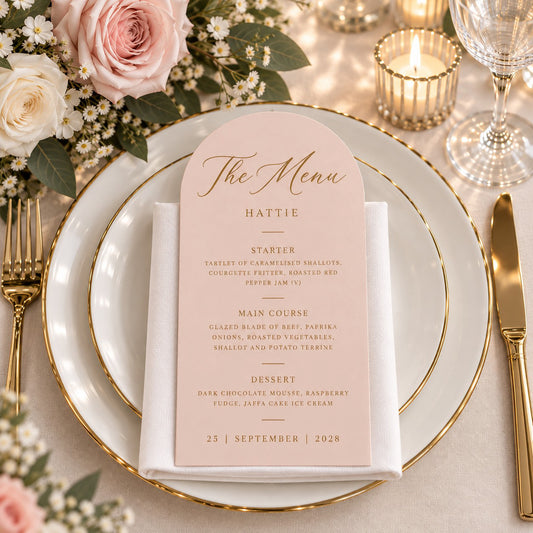 Hattie Personalised Card Menu / Place Setting