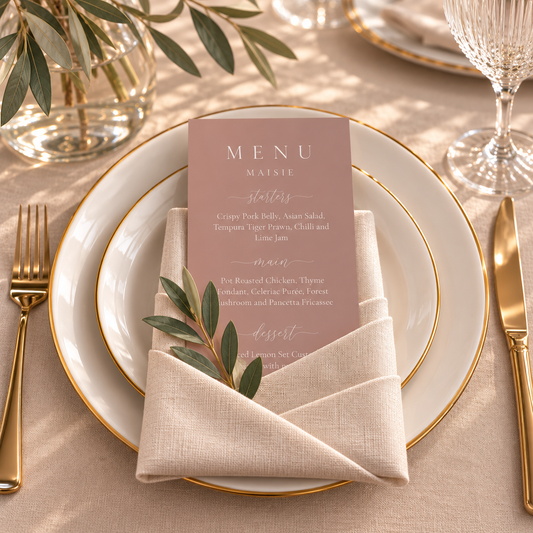 Maisie Personalised Card Menu / Place Setting