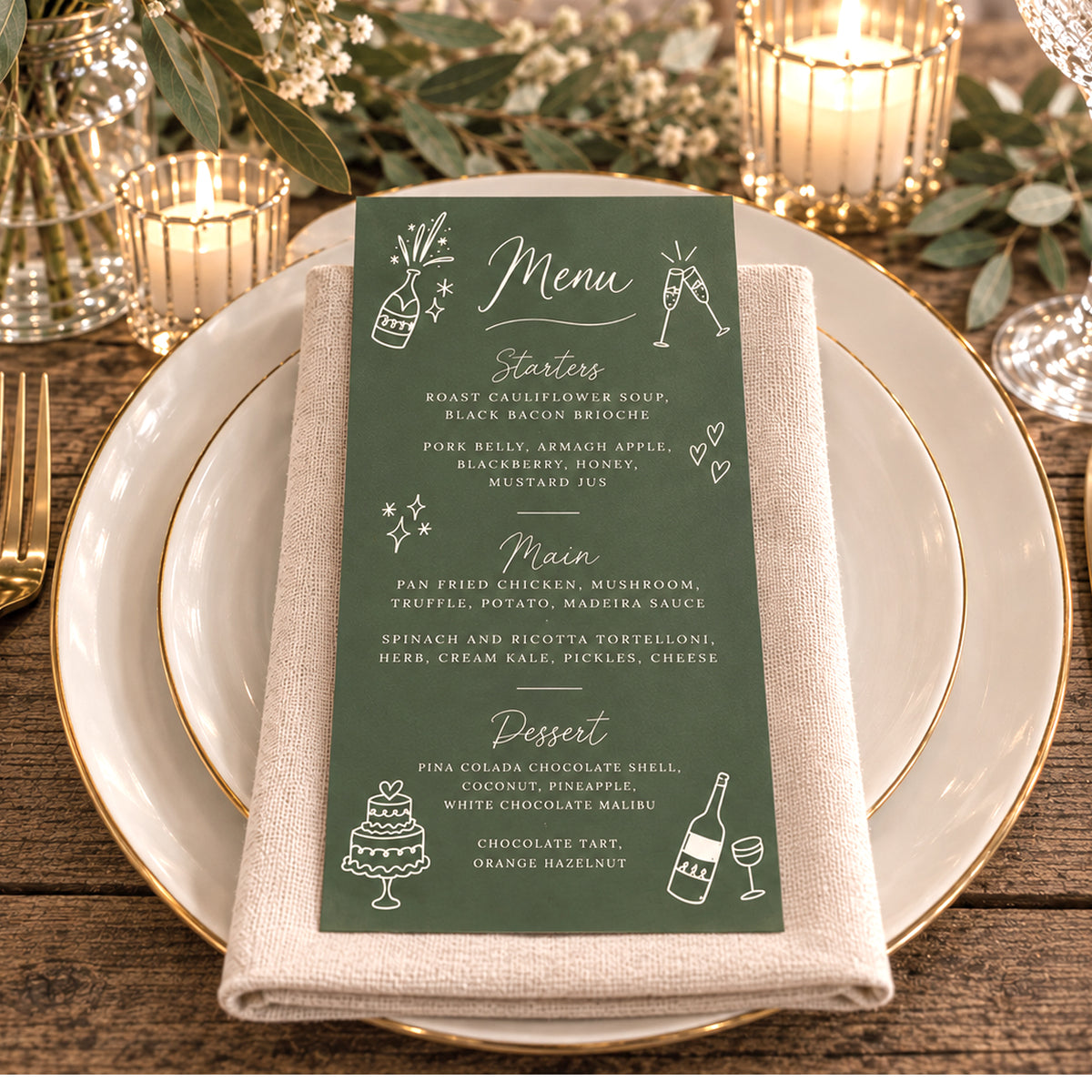 Savannah Personalised Menu Place Setting