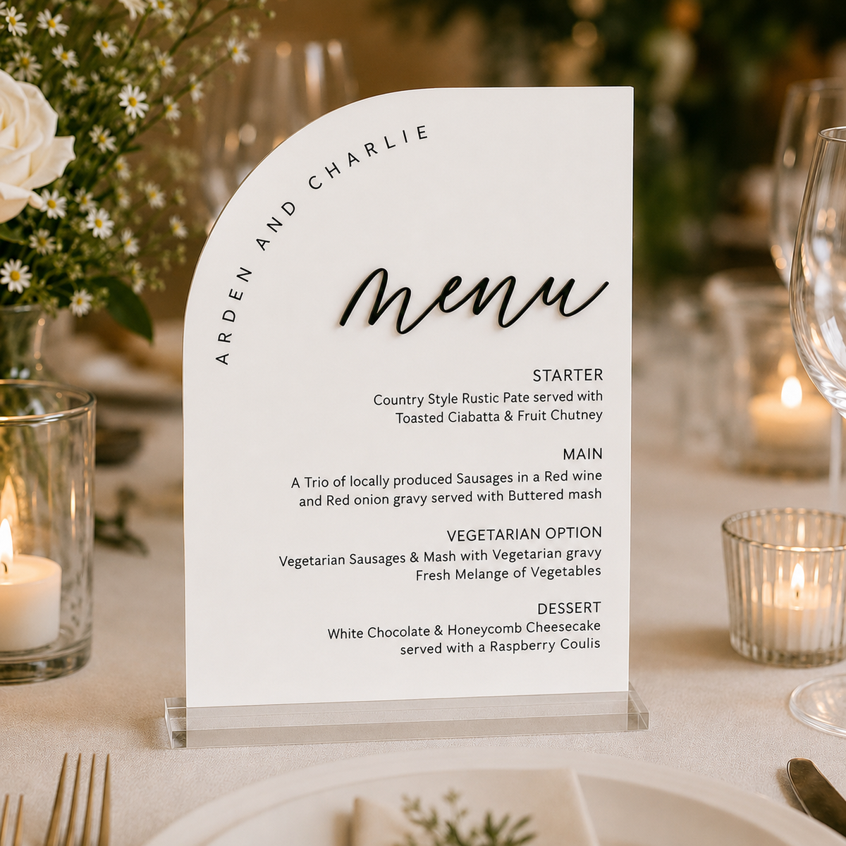 Arden Menu Sign